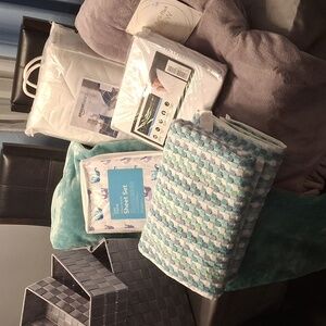Aqua, Lavender, and White Bedroom Or Dorm Room Set
